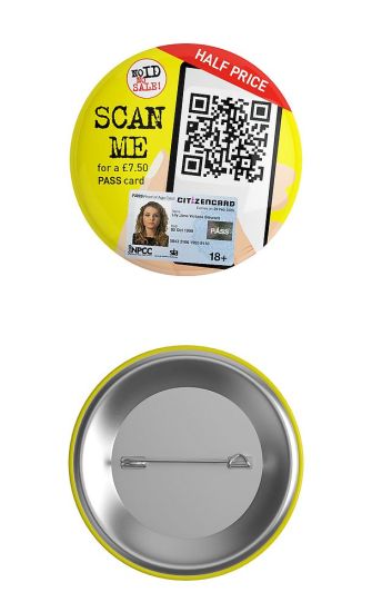 'No ID, No Sale!' Scan Me Discounted CitizenCard Badge